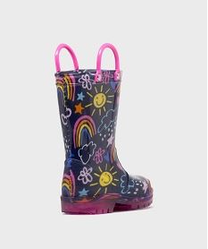bottes de pluie a anses et semelle lumineuse fille bleuH092101_4
