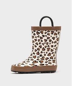 bottes de pluie avec motifs coeurs fille - lovely wings beigeH092401_3