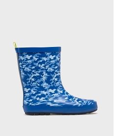 GEMO Bottes de pluie imprimé camo garçon - Buggy Shoes bleu standard