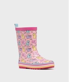 bottes de pluie imprime chats fille - lovely wings roseH093401_2