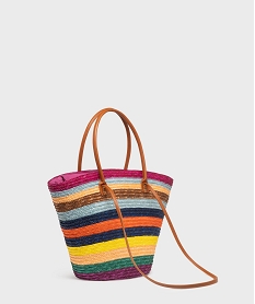 sac de plage en paille avec doubles anses femme multicolore grands sacs femmeH093701_2