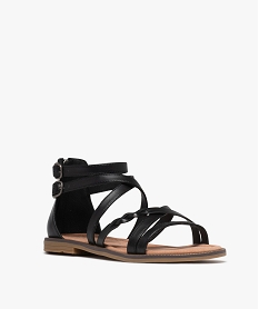 sandales plates a brides et talon zippe femme - valentina baldano noir standardH098401_2