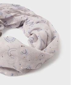 foulard tour de cou a motifs arc-en-ciel fille bleuH100901_4