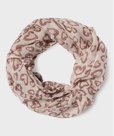 foulard tour de cou a motifs coeurs fille roseH101001_3