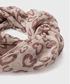 foulard tour de cou a motifs coeurs fille roseH101001_4
