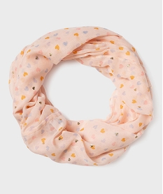 GEMO Foulard tour de cou à motifs coeurs fille Rose