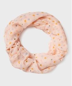 foulard tour de cou a motifs coeurs fille roseH101101_3