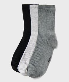 GEMO Chaussettes en maille côtelée fille (lot de 3) noir standard
