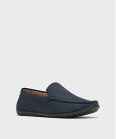 mocassins en suedine et semelle interieure cuir homme bleuH103801_2