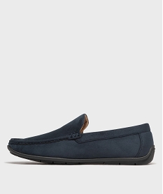 mocassins en suedine et semelle interieure cuir homme bleuH103801_3