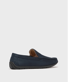 mocassins en suedine et semelle interieure cuir homme bleuH103801_4