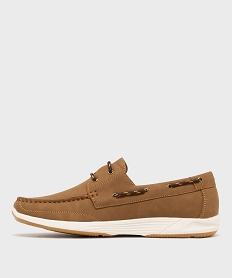 chaussures bateau a lacets et semelle interieure cuir marron vifH104801_4