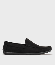 GEMO Mocassins en suédine et semelle intérieure cuir homme noir standard