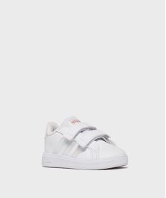 baskets grand court 2.0 fermeture scratch bebe fille - adidas blanc standard baskets et tennisH118701_2