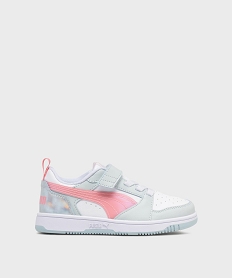 GEMO Baskets basses à empiècements irisés Rebound V6 Space Belle fille - Puma blanc standard