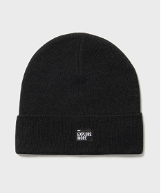 GEMO Bonnet uni en maille fine garçon noir standard