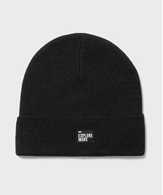 bonnet uni en maille fine garcon noir standardH127101_3
