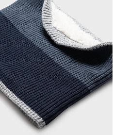 tour de cou tricolore en maille double sherpa garcon bleu standardH127701_2