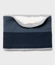 tour de cou tricolore en maille double sherpa garcon bleu standardH127701_3
