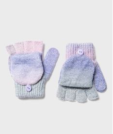 mitaines transformables en moufles fille multicoloreH128601_3