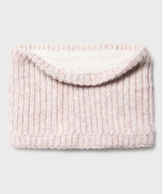 GEMO Echarpe tour de cou en maille doublé sherpa fille Rose