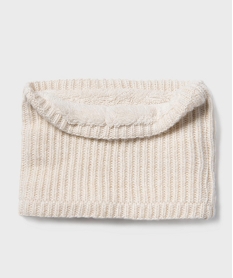 GEMO Echarpe tour de cou en maille doublé sherpa fille Beige