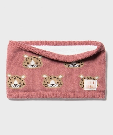 GEMO Tour de cou à motifs félins doublé polaire bébé fille rose standard