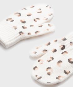 moufles a motifs tachetes bebe fille beigeH129101_4