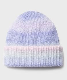 bonnet en maille avec revers fille multicoloreH129401_3