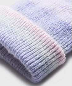 bonnet en maille avec revers fille multicoloreH129401_4