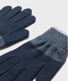 gants en maille tricolores garcon bleu standardH130901_2