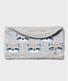 GEMO Echarpe tour de cou à motifs renards doublée polaire bébé garçon Gris