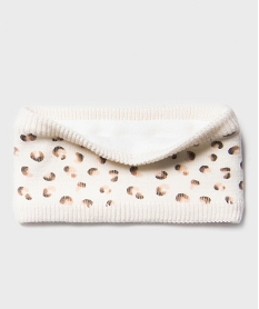 GEMO Echarpe tour de cou doublée polaire à motifs tachetés bébé fille Beige