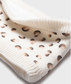 echarpe tour de cou doublee polaire a motifs tachetes bebe fille[missing] beigeH132201_4