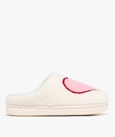 GEMO Chaussons mules chaudes et douillettes femme blanc standard