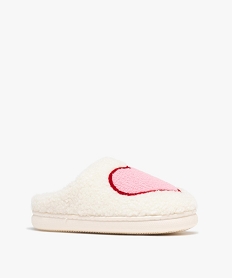 chaussons mules chaudes et douillettes femme blanc standardH134001_2