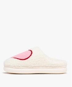 chaussons mules chaudes et douillettes femme blanc standardH134001_3