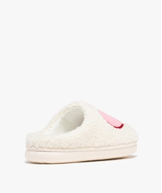 chaussons mules chaudes et douillettes femme blanc standardH134001_4