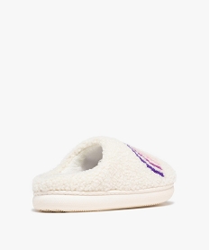 chaussons mules chaudes et douillettes femme blanc vifH134401_4