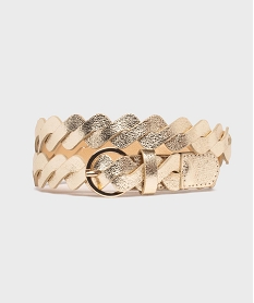 GEMO Ceinture tressée en matière métallisée fille dore