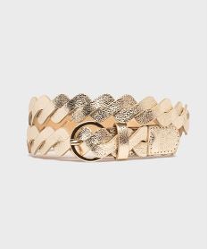ceinture tressee en matiere metallisee fille doreH135301_3