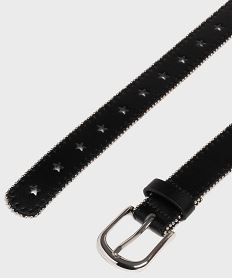 ceinture avec perforations etoiles et perles metalliques fille noir standardH137501_2