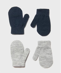 GEMO Moufles en maille fine bébé (lot de 2) Bleu