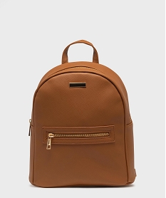 GEMO Sac à dos avec détails métalliques femme Brun