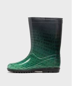 bottes de pluie imprimees garcon - minecraft vert standardH141301_3