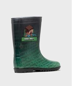bottes de pluie imprimees garcon - minecraft vert standardH141301_4