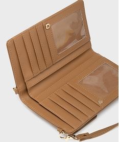 pochette smartphone et portefeuille 2-en-1 femme brun porte-monnaie et portefeuillesH141801_3