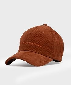 casquette baseball en velours cotelee femme brunH142901_4
