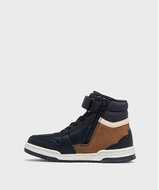 baskets montantes multimatieres fermeture scratch garcon - hobiz bleu basketsH149501_3