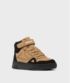 baskets montantes a lacets et scratch garcon - redskins brun basketsH149701_2